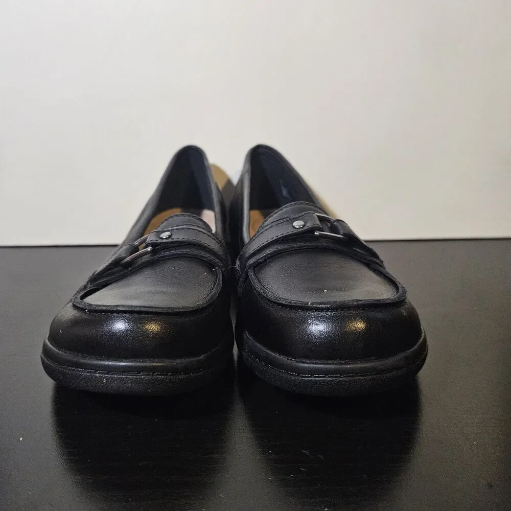 Clarks Black Cheyn Marie Loafer Womens Size 7 Soft Cushion Y2K Office Career